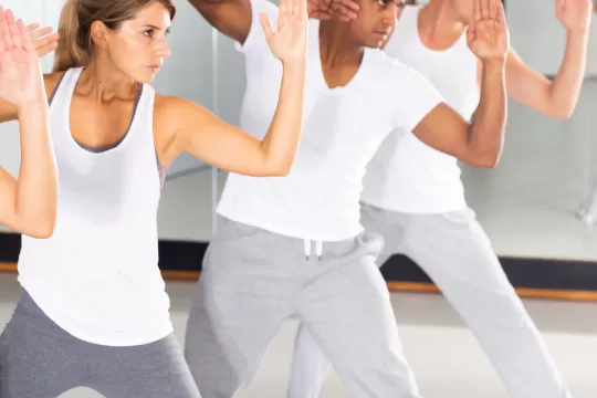 A group of people in a self defense course.
