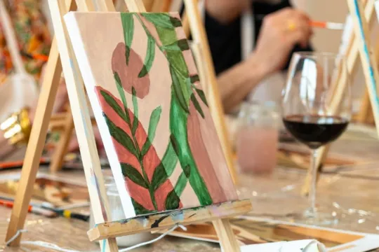 A paint and sip class.
