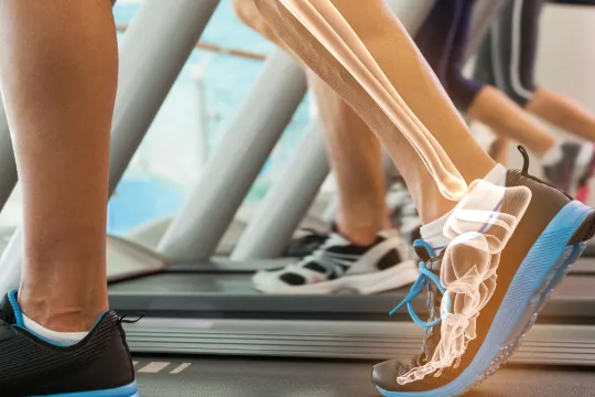 People walk on treadmills.