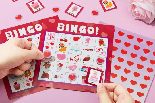 A Valentine's Day Bingo game.