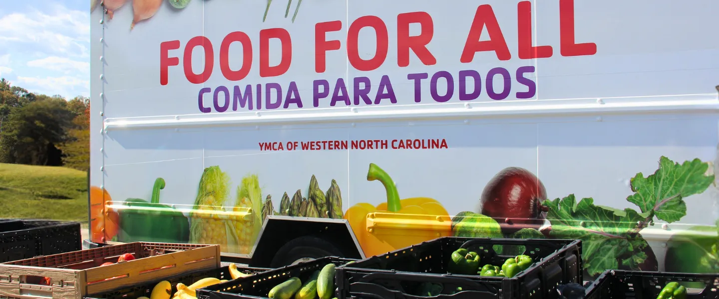 A picture of the YMCA of WNC Mobile Food Market.