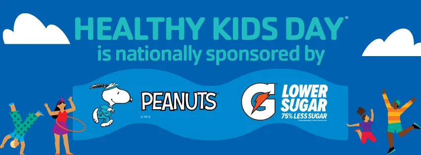 The Healthy Kids Day banner displaying the 2026 national sponsors.