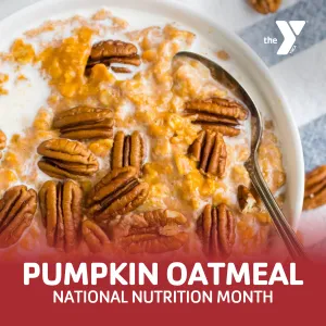 A graphic for a Pumpkin Oatmeal recipe.