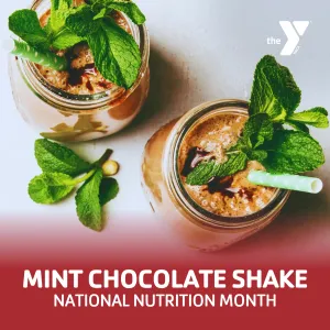 A graphic for a Mint Chocolate Shake recipe.