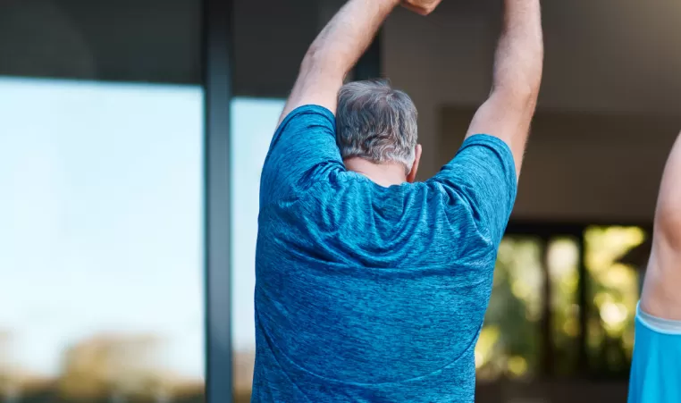 Man stretching back