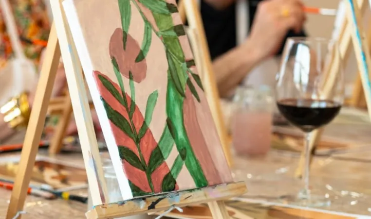 A paint and sip class.