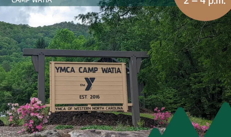 A graphic for the Camp Watia open house event.