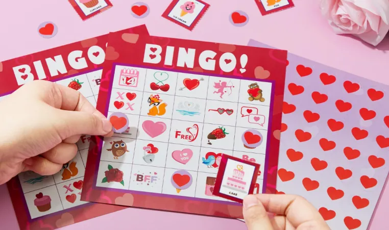 A Valentine's Day Bingo game.