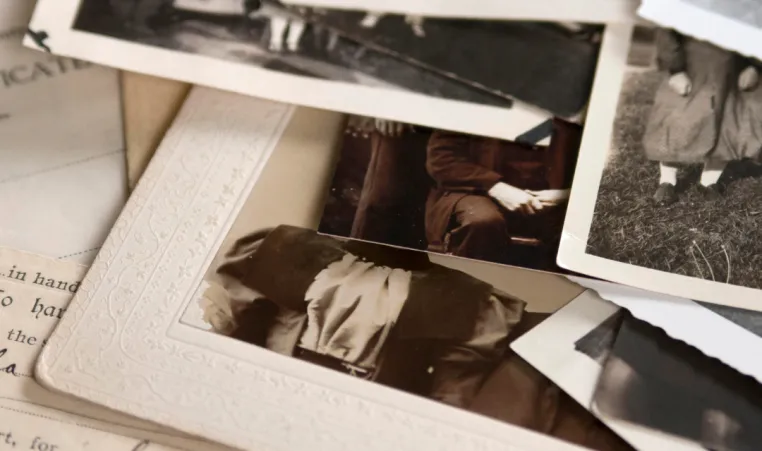 Old photographs of families for local history.