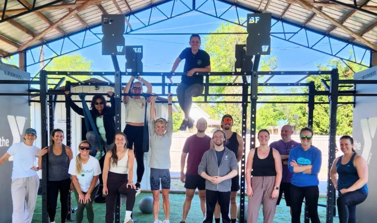 Hendersonville Group of people in the Outdoor Functional Fitness Zone